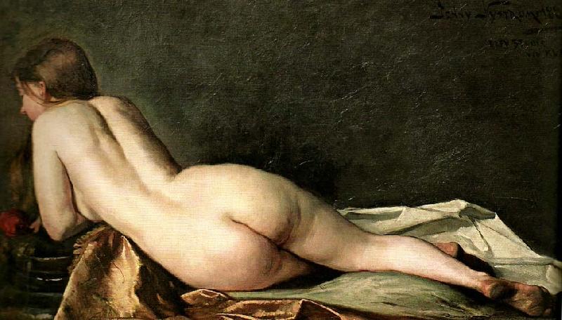 jenny nystrom liggande kvinnlig modell oil painting image